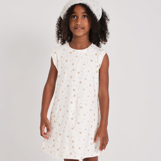 Star Flower Terry Dress with Head scarf