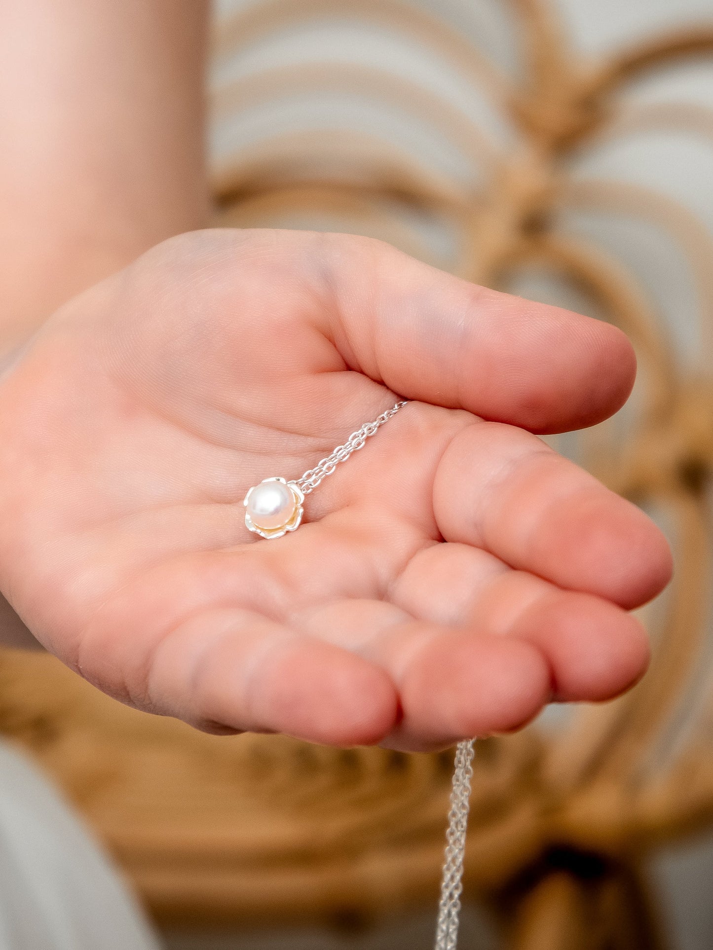 Bloom Children's White Pearl Necklace