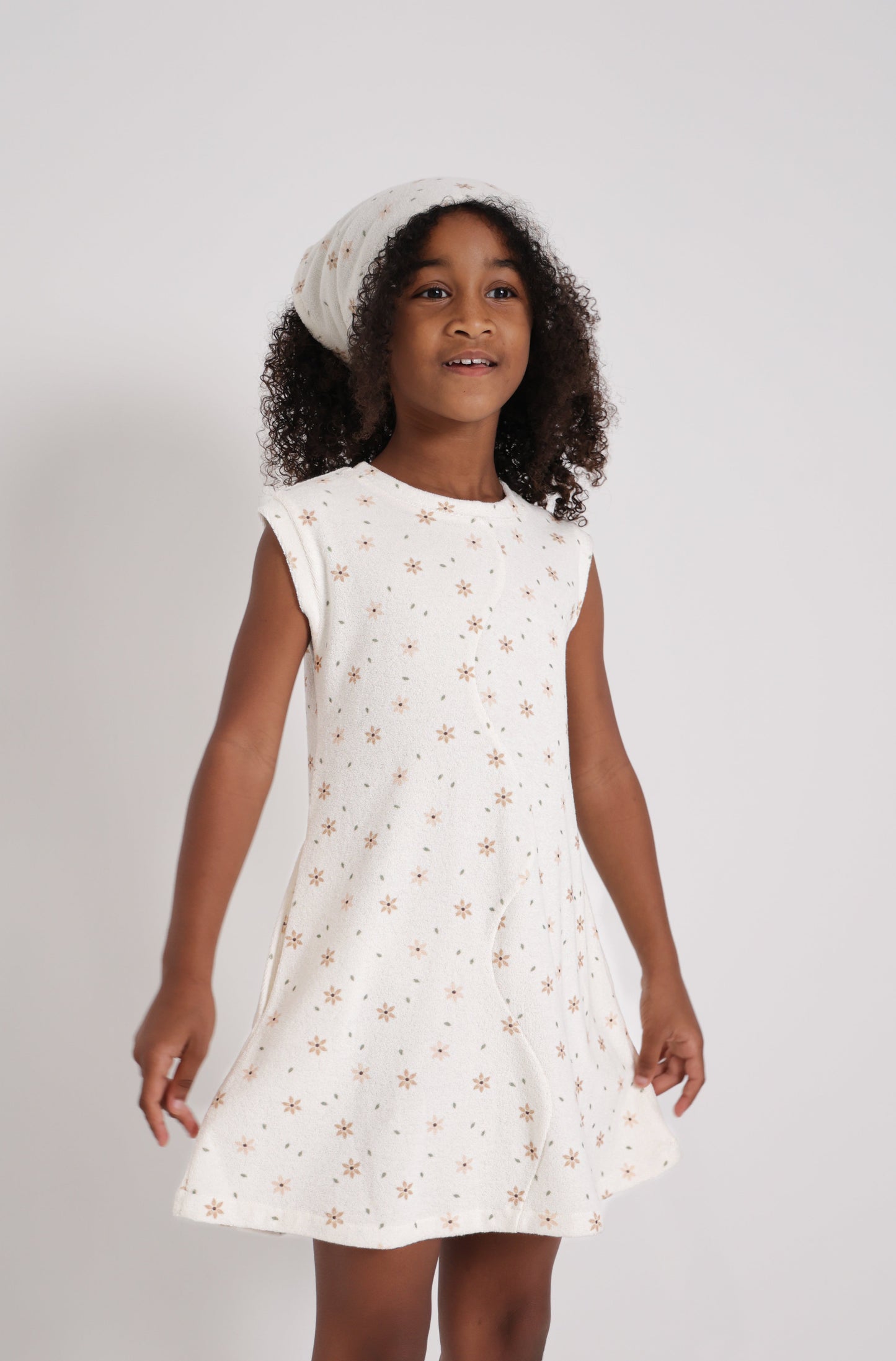 Star Flower Terry Dress with Head scarf