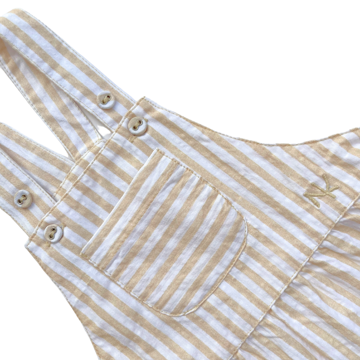 Dillon Short Dungarees Neutral Stripes