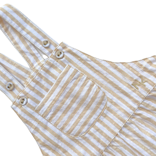 Dillon Short Dungarees Neutral Stripes
