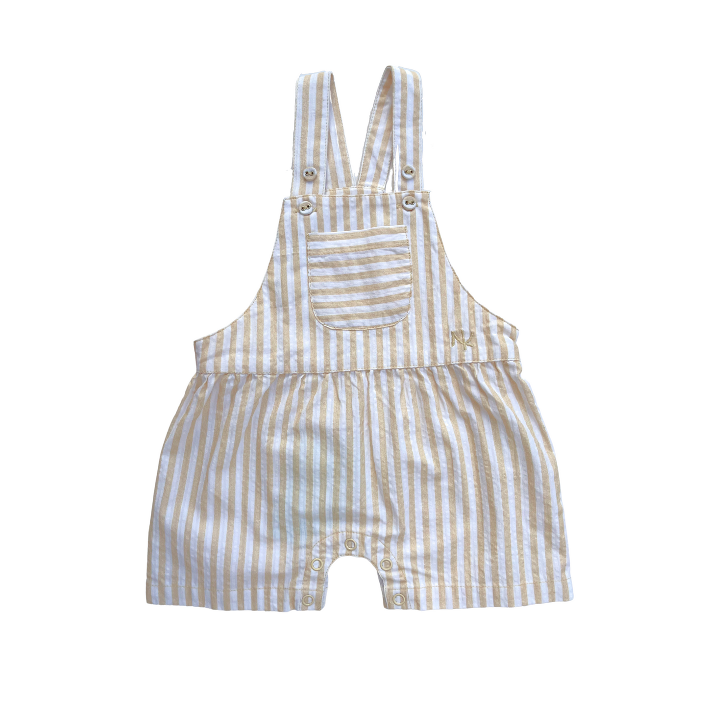 Dillon Short Dungarees Neutral Stripes