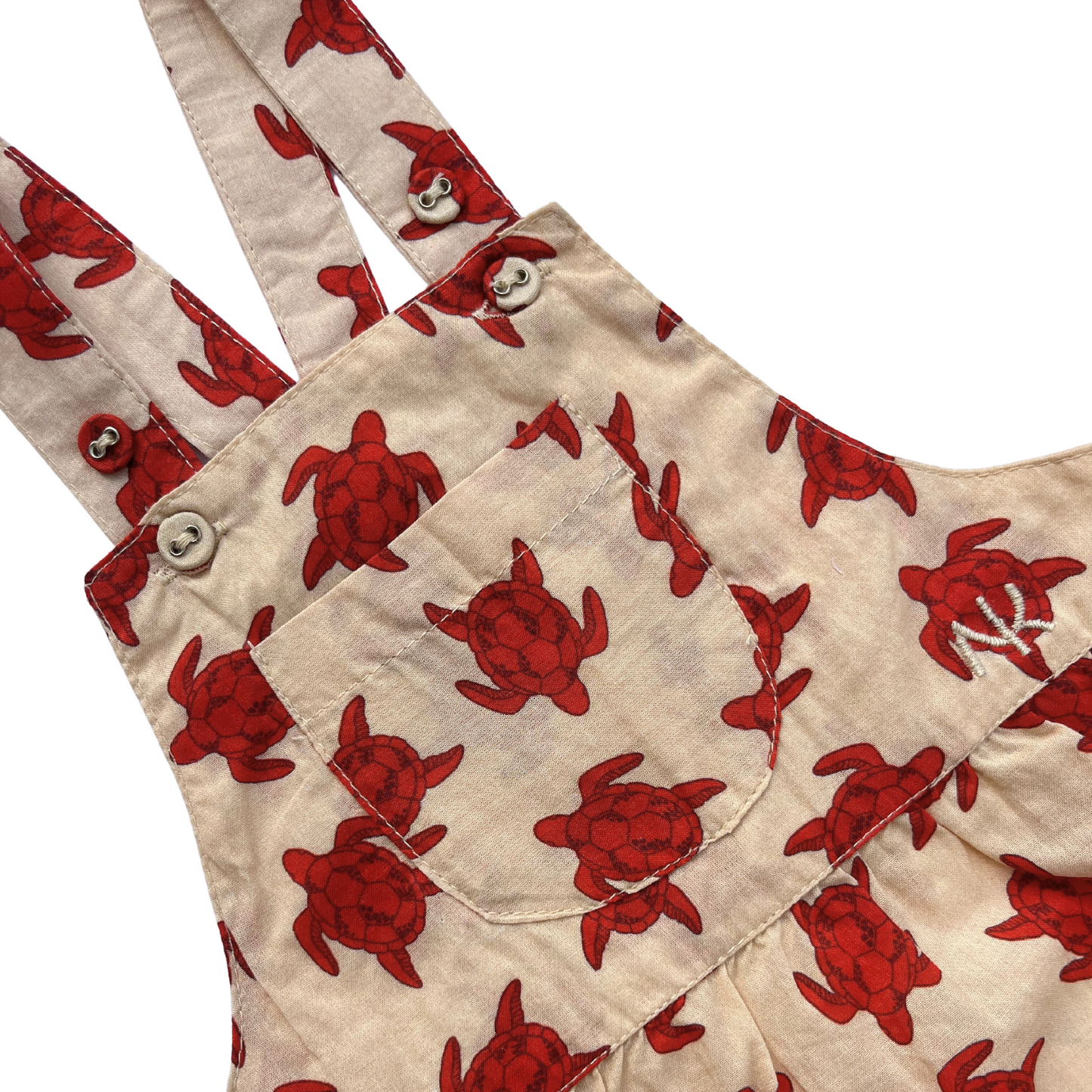 Dillon Short Dungarees Turtle