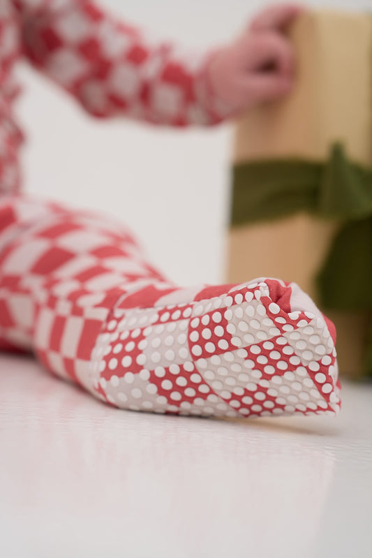 Red Checkers Magnetic Sleepsuit