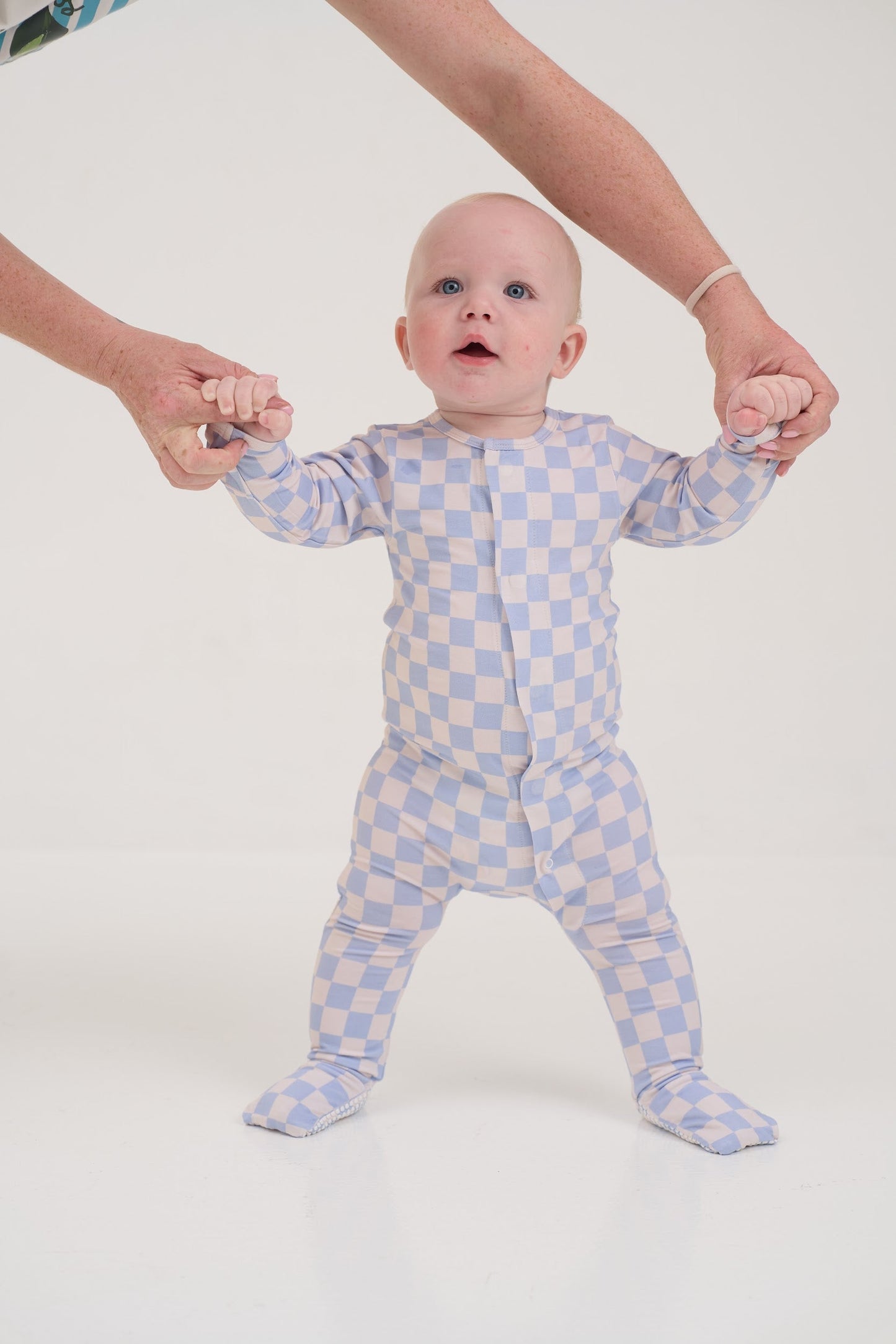 Blue Checkers Magnetic Sleepsuit