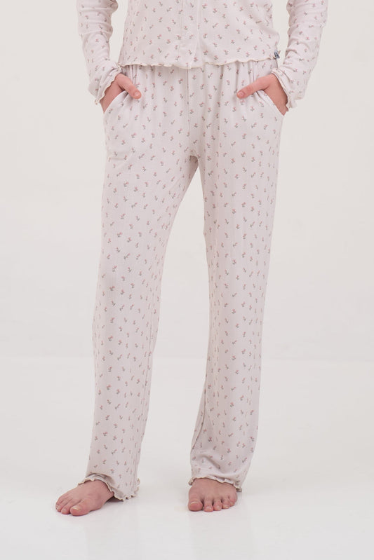 Womens Garden Spray Pointelle Pajama Lounge Pants