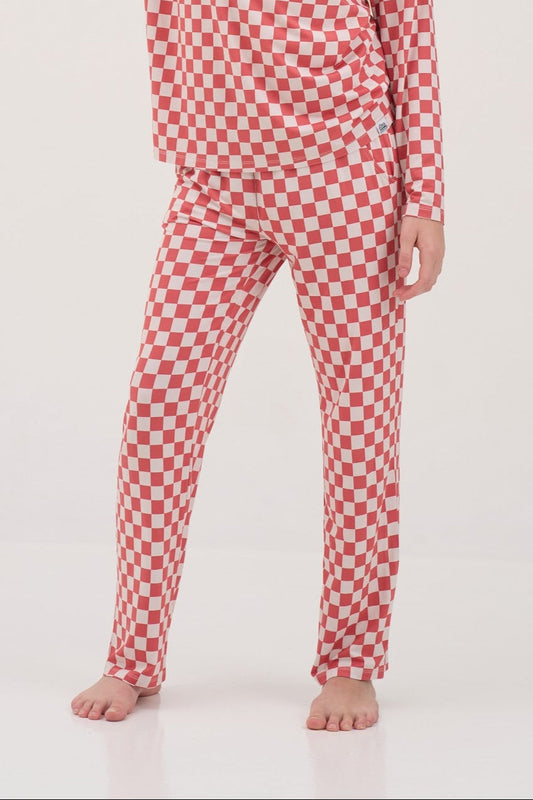 Womens Red Checkers Pajama Lounge Pants