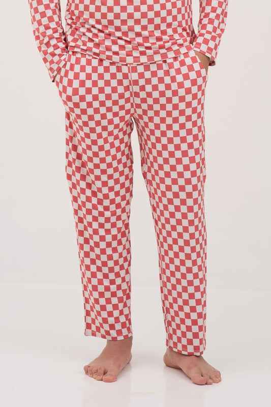 Mens Red Checkers Lounge Pajama Pants