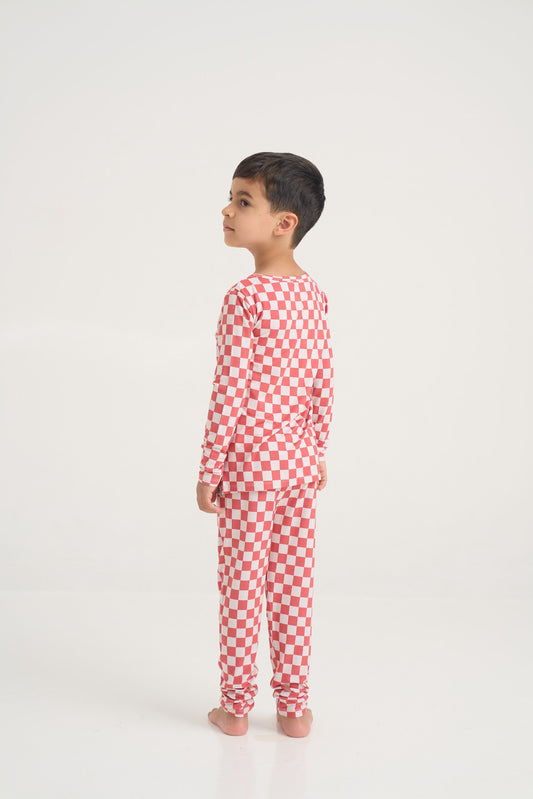 Red Checkers Kids Pyjama Set