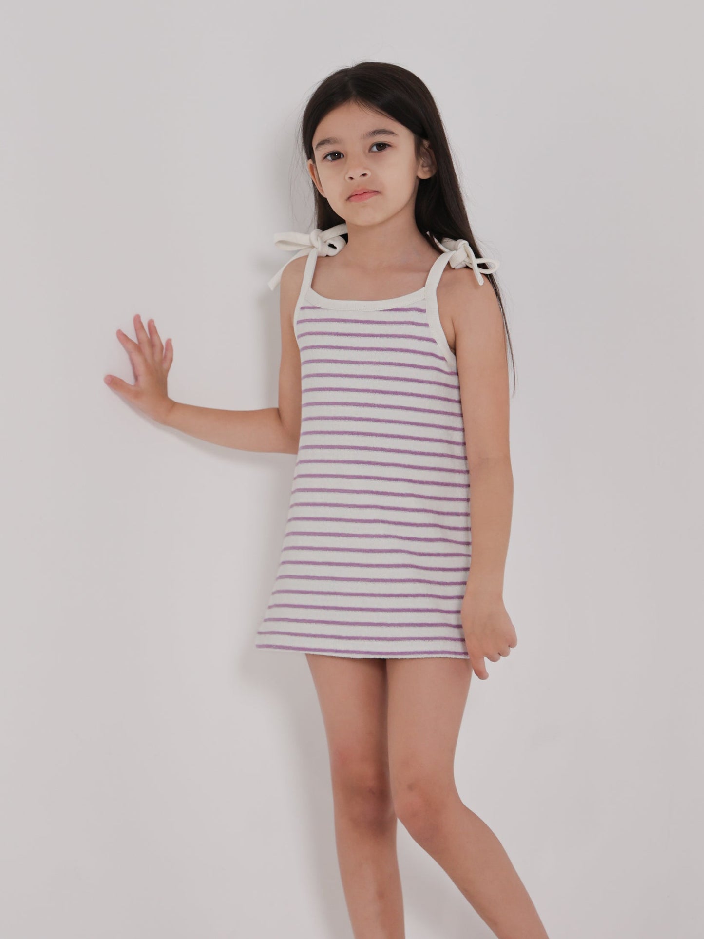 Lilac Striped Terry Dress