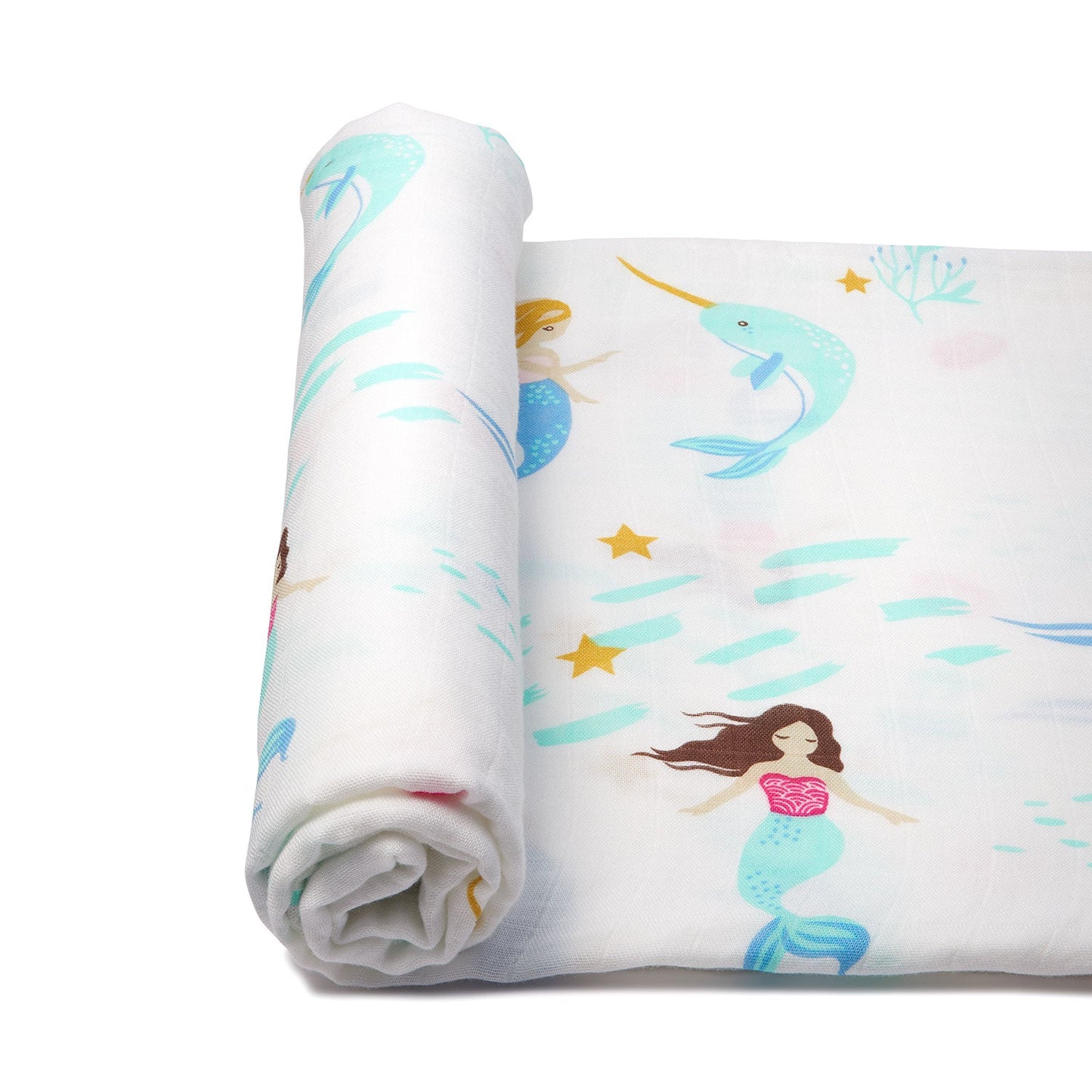 Set of 2 Organic Bamboo Muslin Swaddles in Enchanted Earth