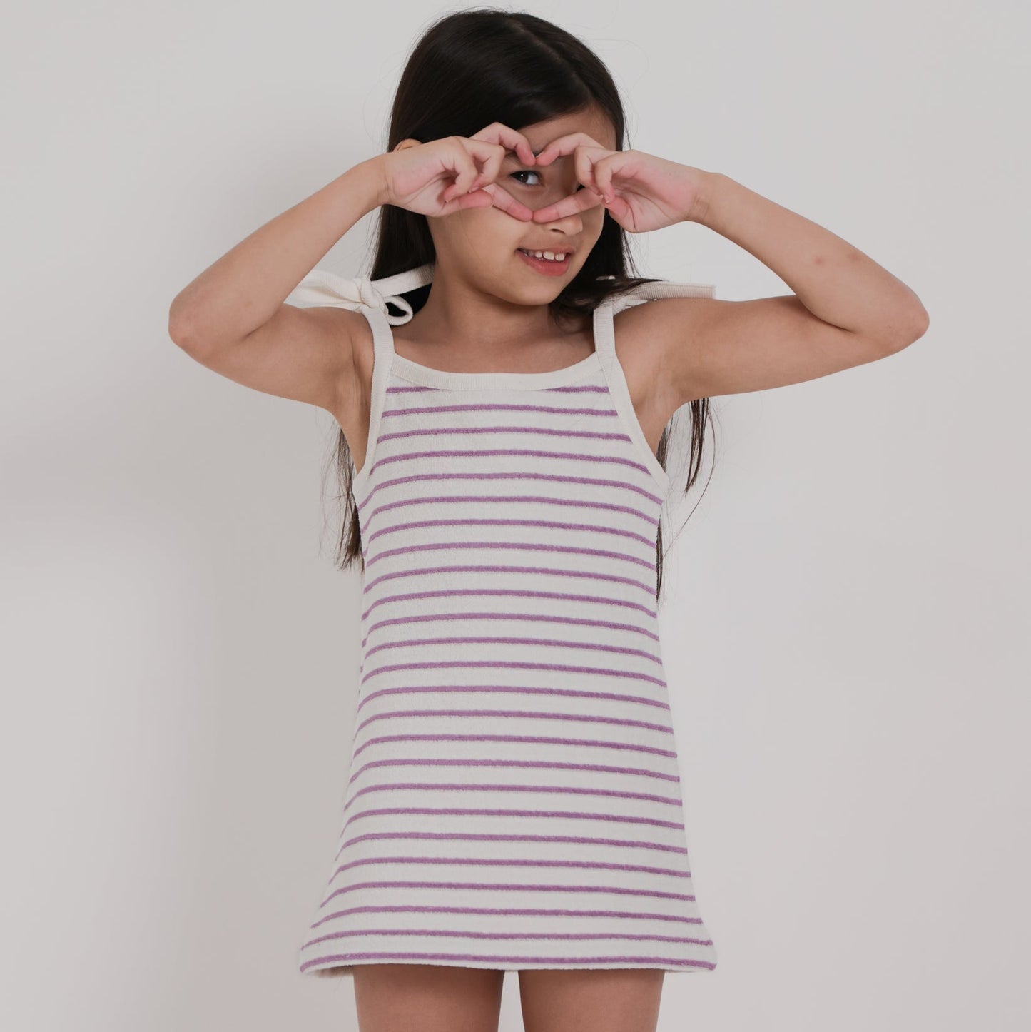 Lilac Striped Terry Dress