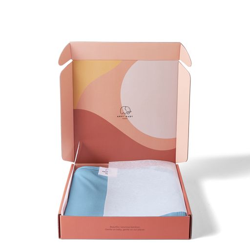 Bamboo Spandex Swaddle & Hat Set - Celestial Blue