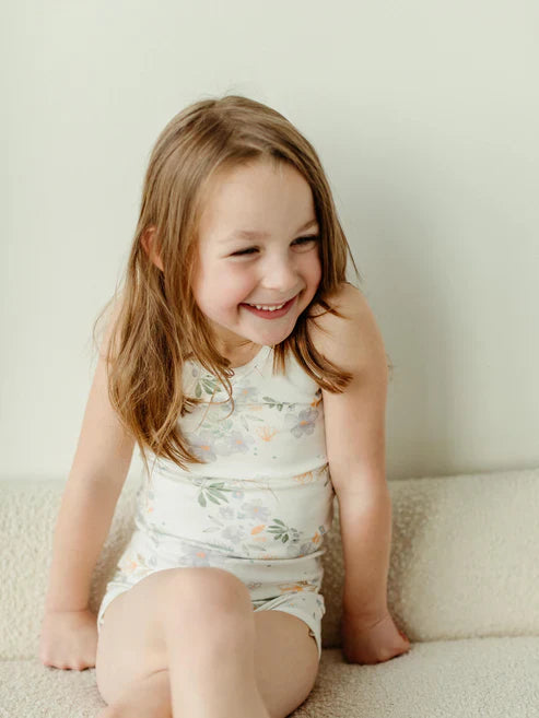 Girls Undershirt Vest in Modern Daisy
