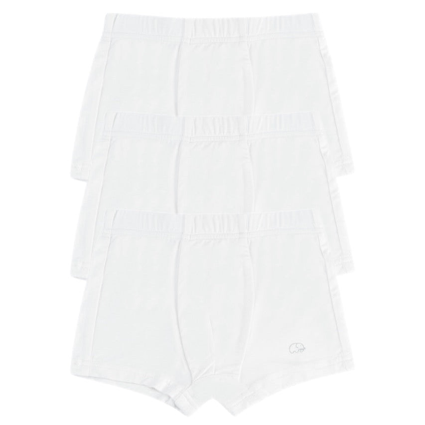 Organic Boys Bamboo Boxer Brief Underwear Set White