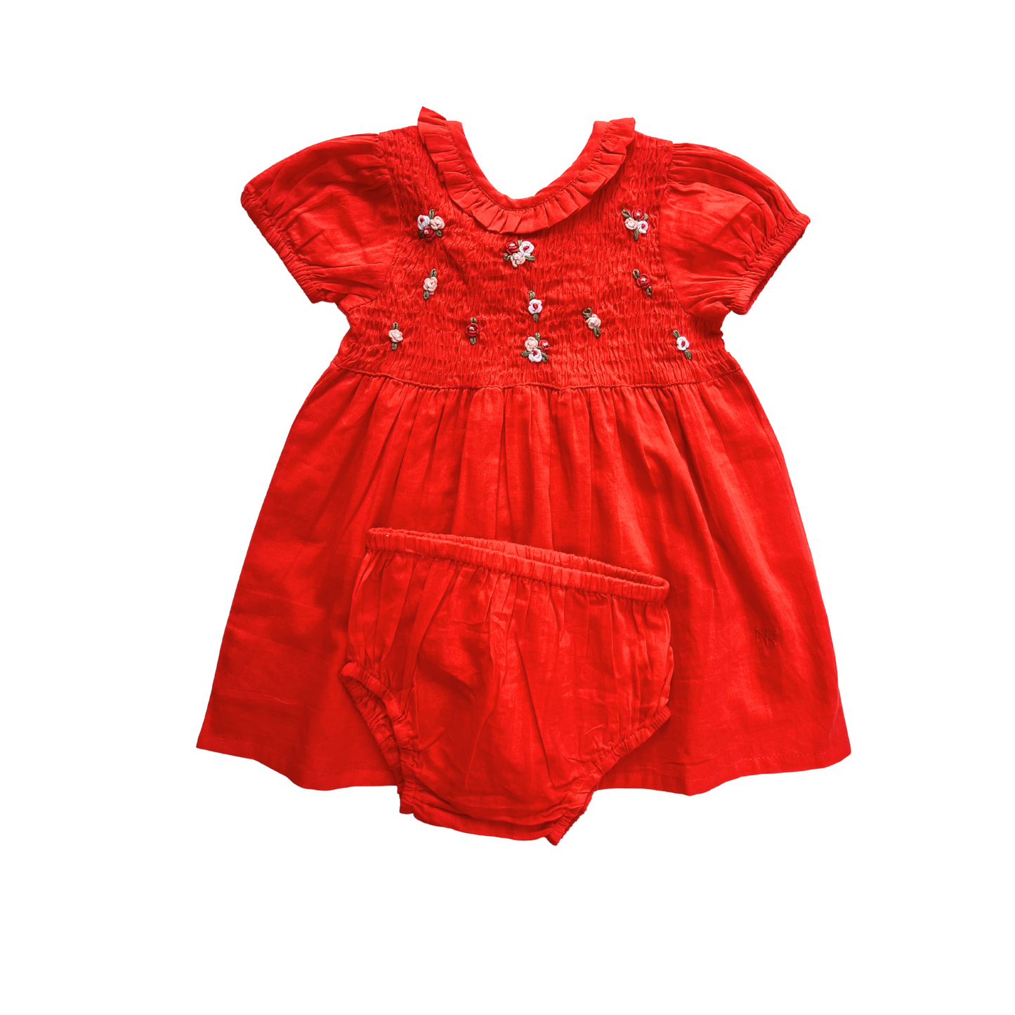 Lilah Embroidered Dress Red