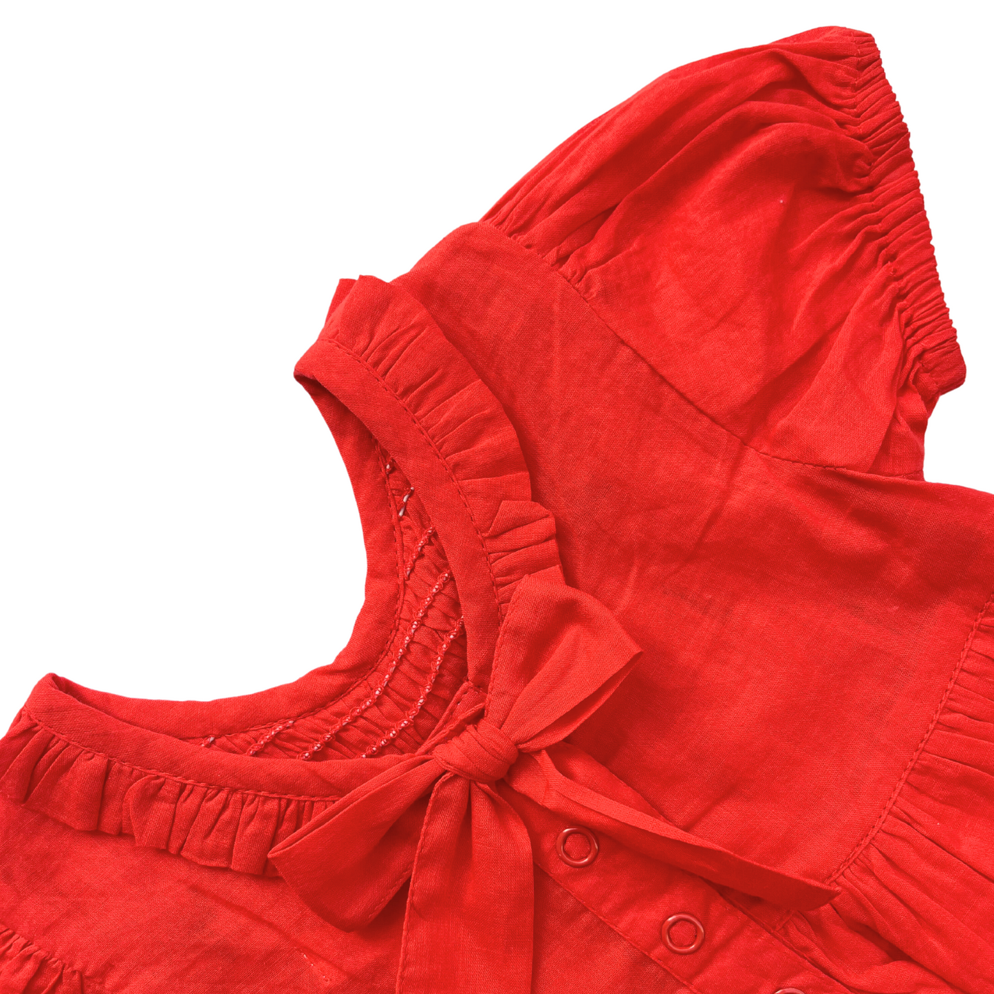 Lilah Embroidered Dress Red