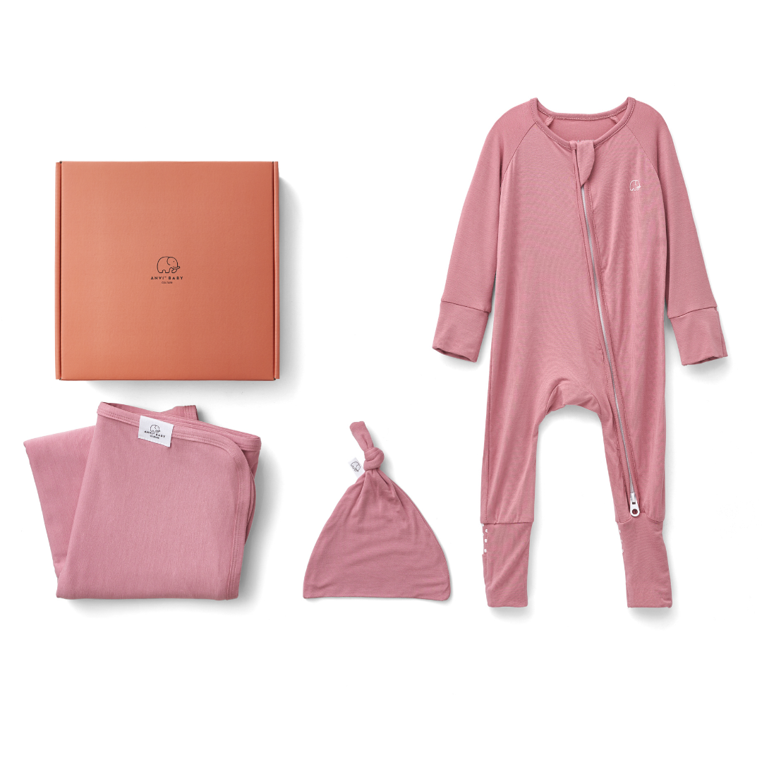 Bamboo Swaddle & Sleepsuit Newborn Gift Set- Lilac