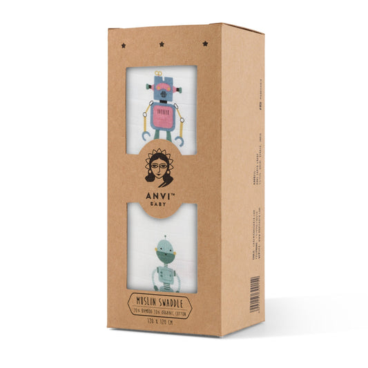 Bamboo Muslin Swaddle Robo Land