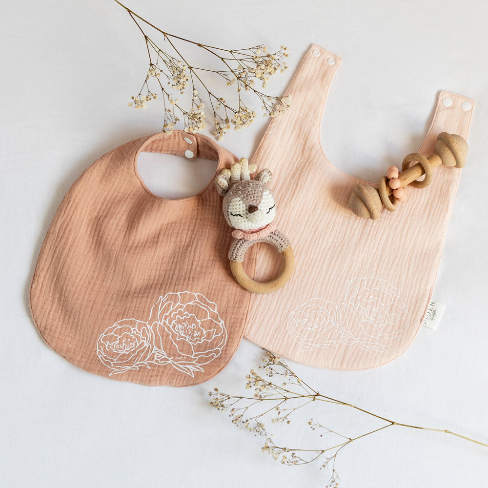 2 x Bloom Waterproof Baby Bib Gift Set