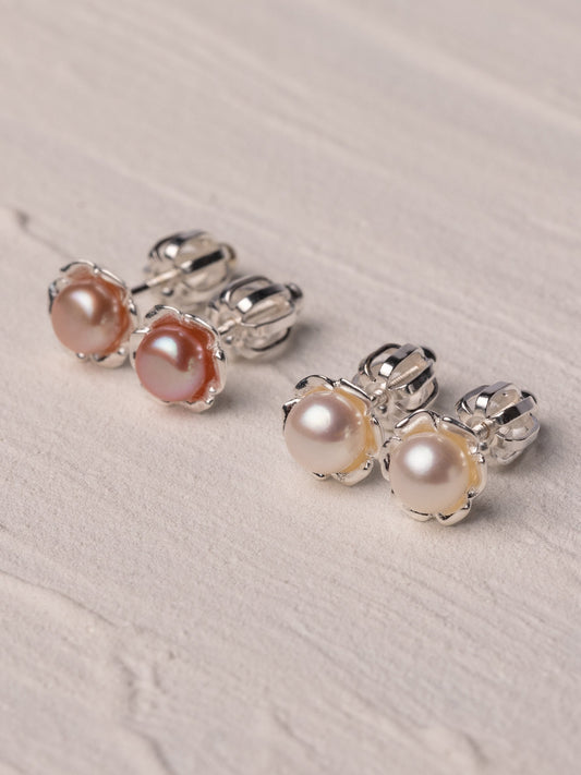 Bloom Children's Pink Pearl Stud Earrings