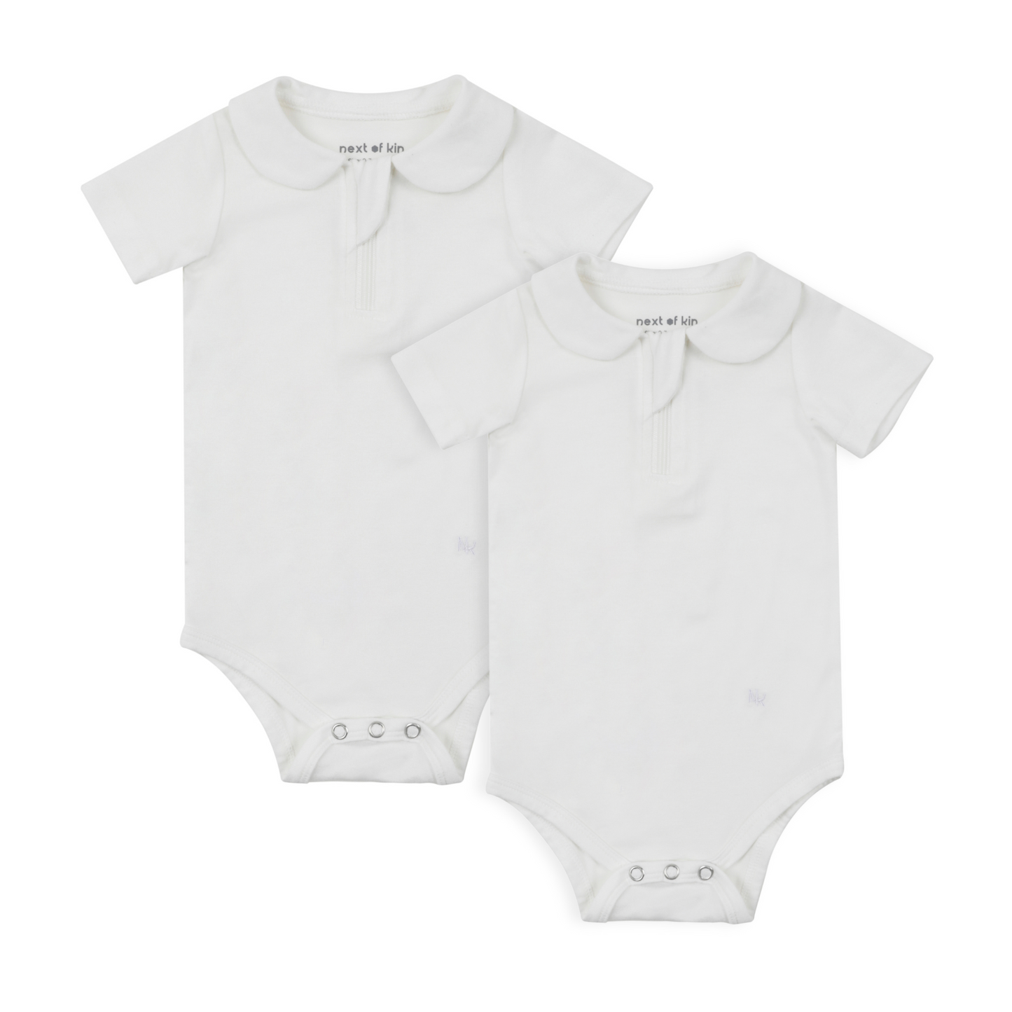 2 x Rue Collared Bodysuit White
