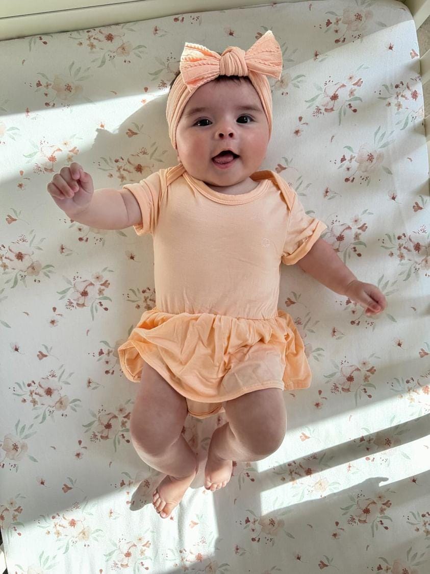 Organic Bamboo Spandex Onesie Dress Peach