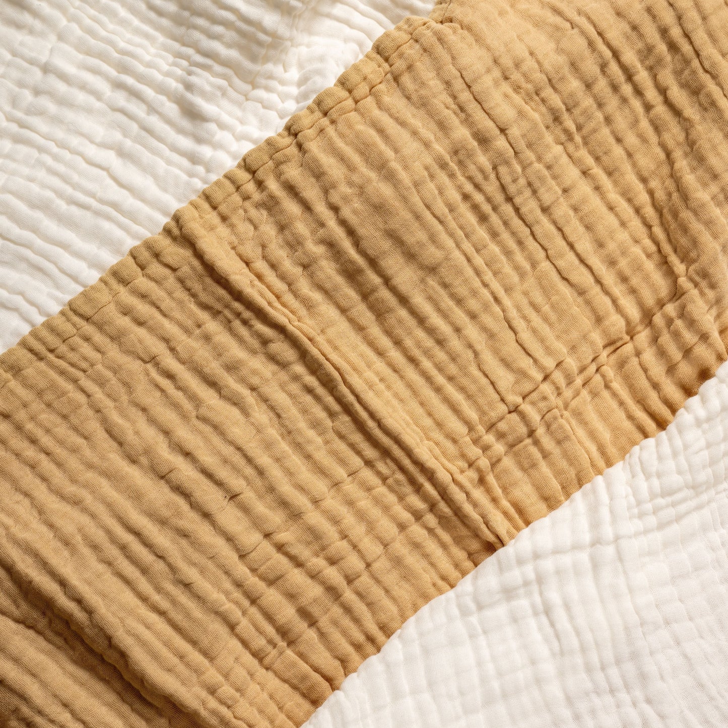Set of 3 Muslin Bath Towels Neutral