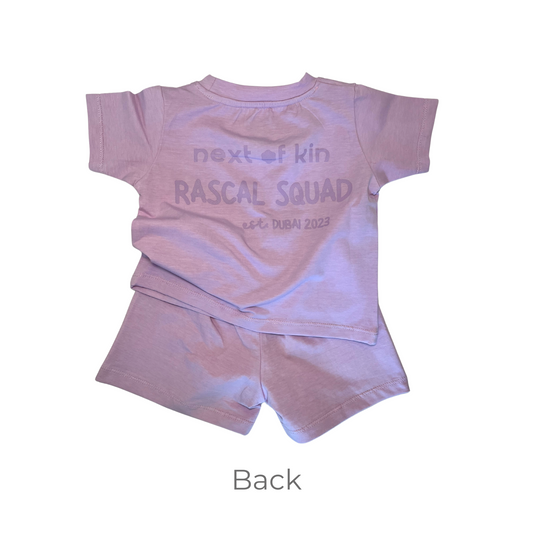 Next of Kin Dubai Toddler Rascal Squad Tshirt and Shorts Set Lilac Purple