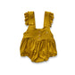 Organic Bamboo Ruffle Romper Mustard