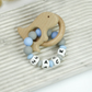 Blue Personalized Teething Rattle Ring