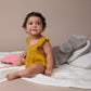 Organic Bamboo Ruffle Romper Mustard