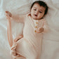 Organic Bamboo Knotted Gown & Beanie Set in Peach