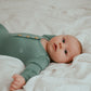 Organic Bamboo Knotted Gown & Beanie Set in Soft Sage