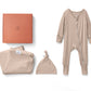 Bamboo Swaddle & Sleepsuit Newborn Gift Set- Mocha