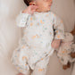 Side Snap Kimono Onesie in Modern Daisy