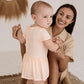 Organic Bamboo Spandex Onesie Dress Peach
