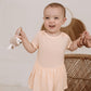 Organic Bamboo Spandex Onesie Dress Peach