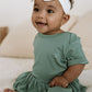 Organic Bamboo Spandex Onesie Dress Sage Green