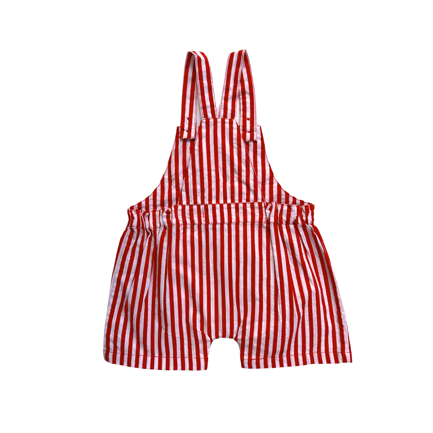 Dillon Short Dungarees Red Stripes