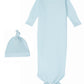 Newborn Knotted Gown and Beanie in Pearl Blue