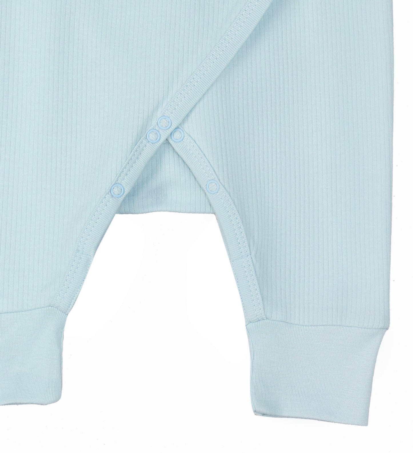 Side Snap Kimono Onesie in Pearl Blue