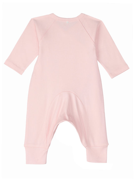Side Snap Kimono Onesie in Delicate Pink