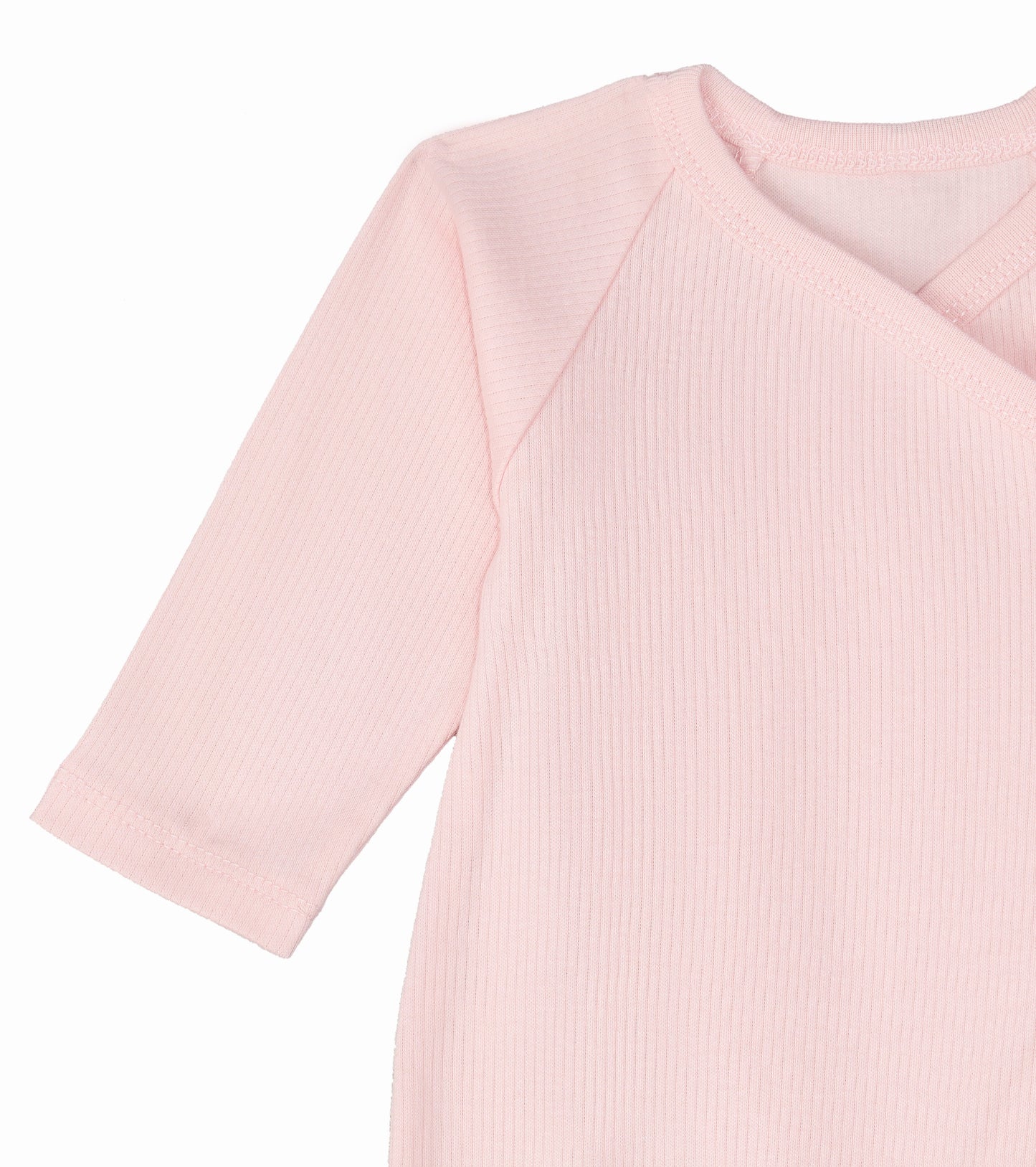 Side Snap Kimono Onesie in Delicate Pink