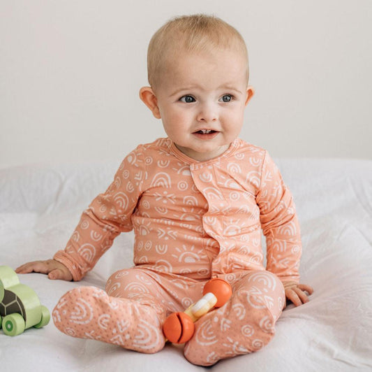 Peachy Sunshine Magnetic Clasp Onesie