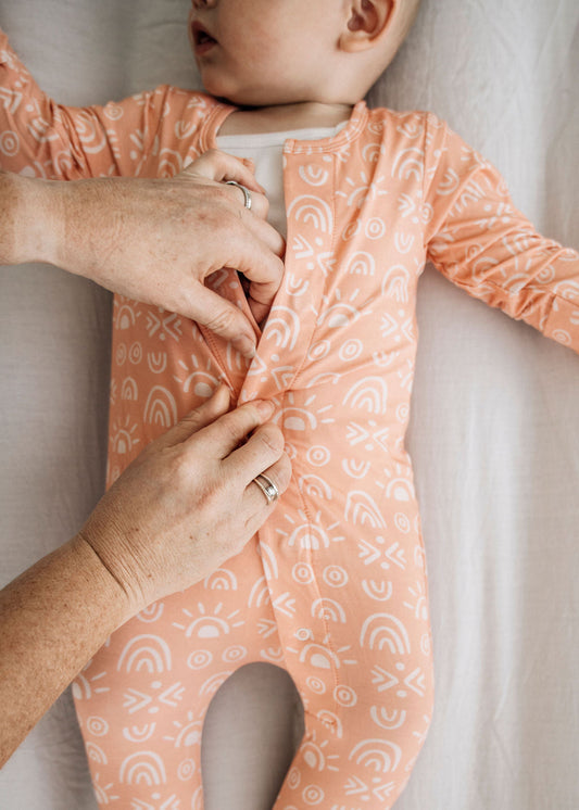 Peachy Sunshine Magnetic Clasp Onesie