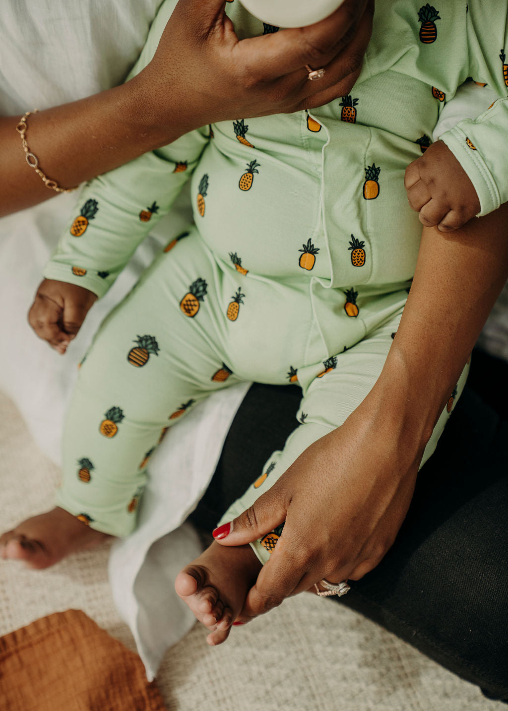 Fine Pineapples Magnetic Clasp Onesie