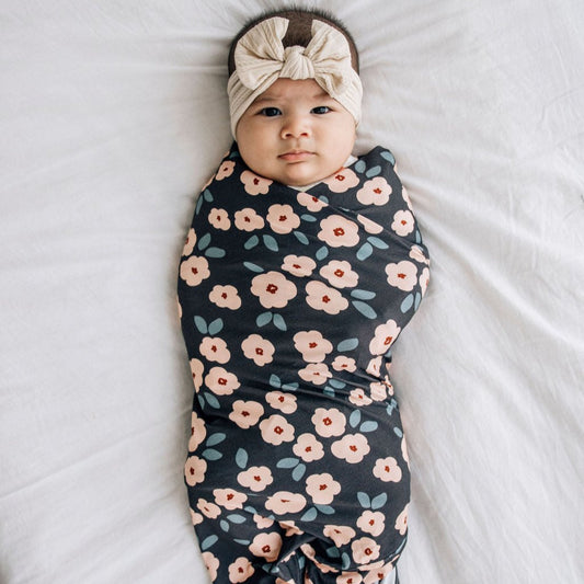 Poppy Field Magentic Onesie and Swaddle Set