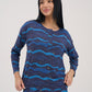 Womens Midnight Waves Drop Shoulder Pajama Top