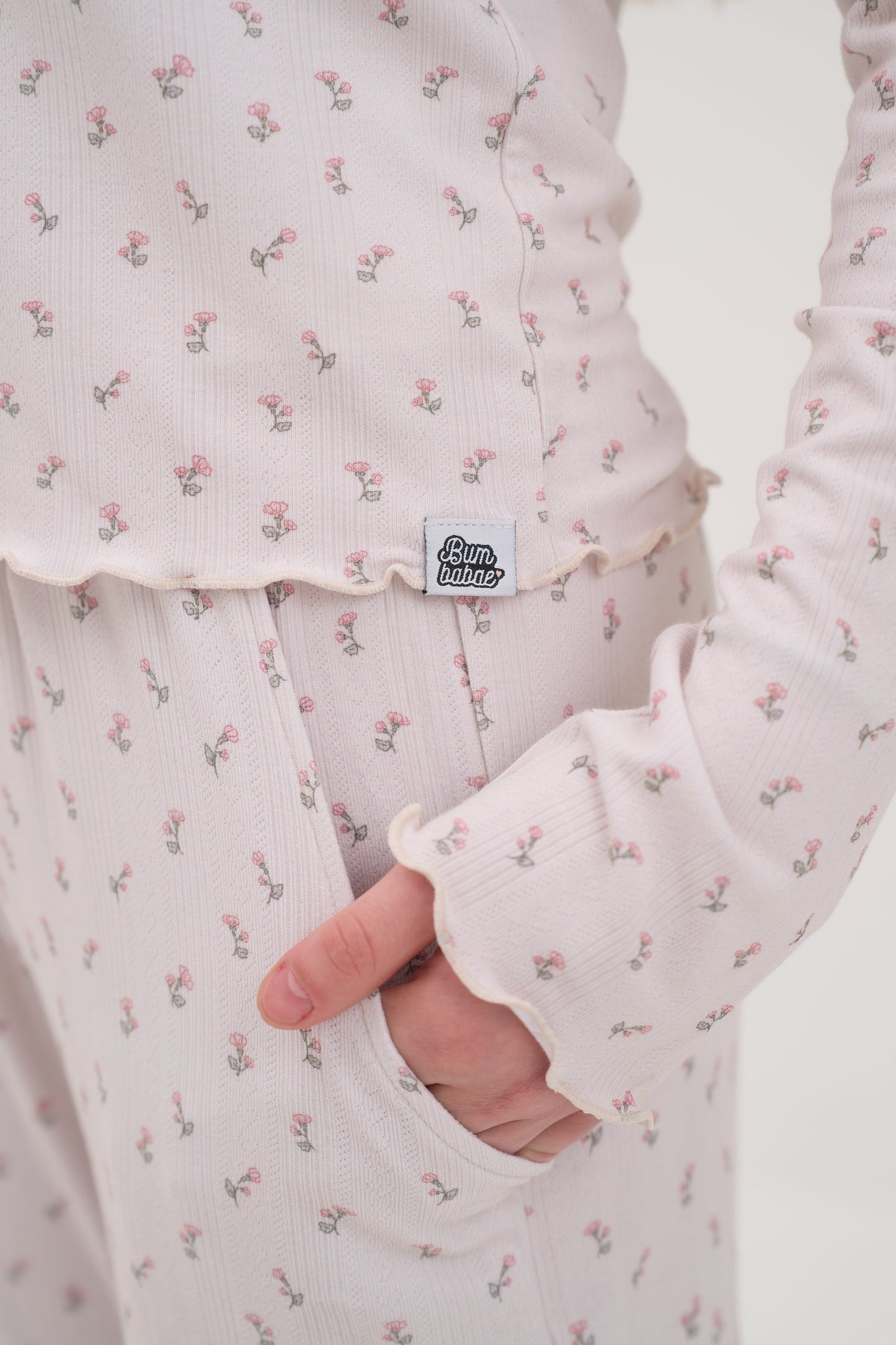 Womens Garden Spray Pointelle Pajama Lounge Pants